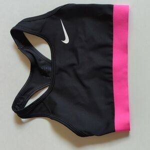 Nike Dri-Fit extra small racer back sports bra black pink Barbie core